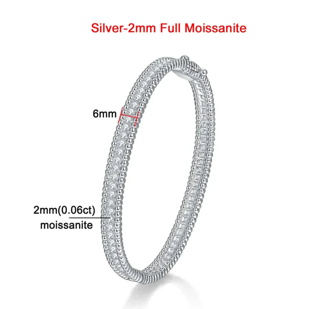 2mm Moissanite Bracelet | 925 Silver & 18K Gold Luxury Women’s Bangle - BLAKESTORE-NG
