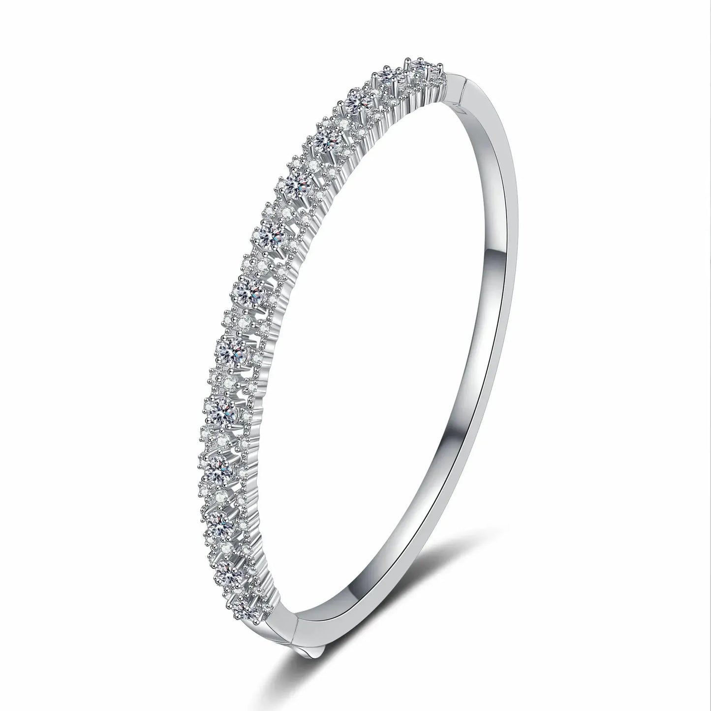 3.03CT Moissanite Diamond Bracelet | 925 Silver 18K White Gold Bangle - BLAKESTORE-NG