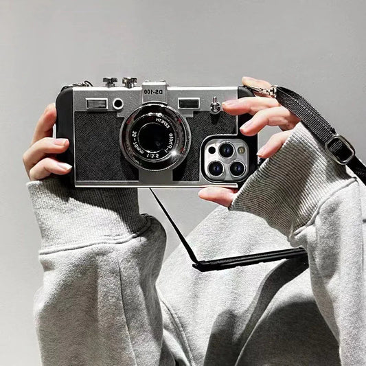 3D Retro Camera Leather Case for IPhone. - Maison Novaire #