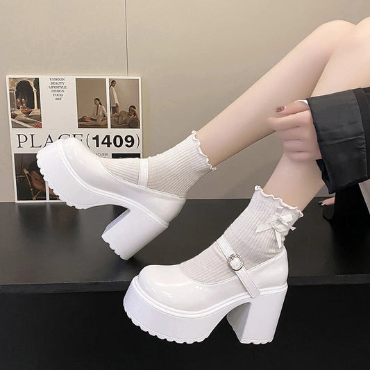 Chunky Platform High Heels Pumps Women. - Maison Novaire
