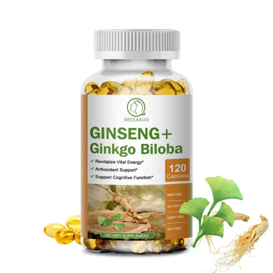 Ginseng Ginkgo Biloba Capsules | Memory Focus Circulation Support - Maison Novaire #