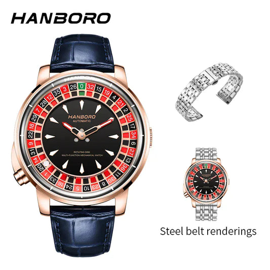 HANBORO Men’s Fully Automatic Mechanical Watch – Model 1001 - BLAKESTORE-NG