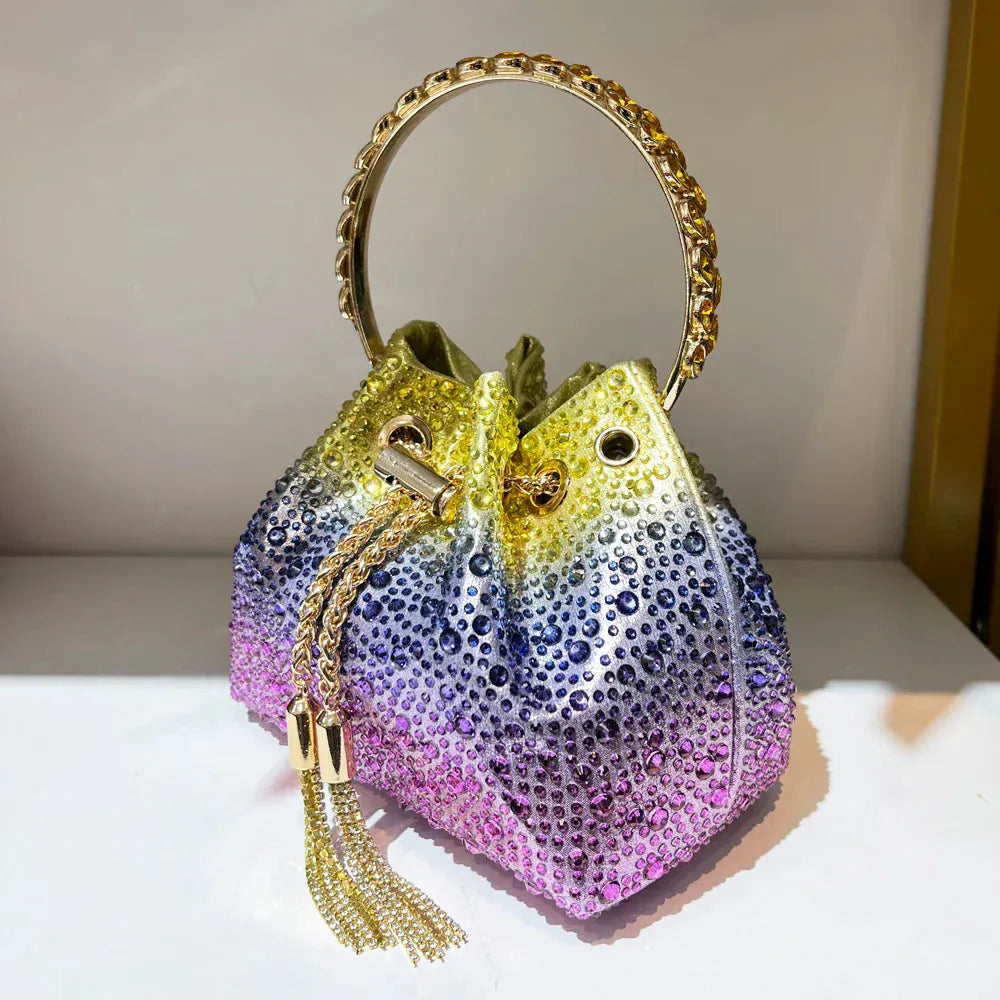 Handle Rhinestones Evening luxury clutch Purse. - BLAKESTORE-NG