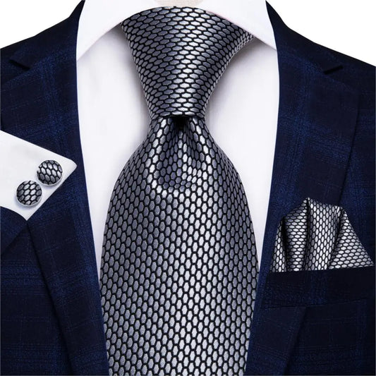Hi-Tie Black Paisley Silk Tie 8.5cm | 100% Silk Men’s Formal Luxury Necktie for Wedding Business Party - Maison Novaire