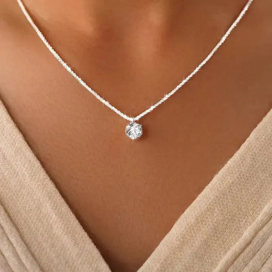 Luxury Moissanite Necklace 1CT – GRA Certified 925 Silver Pendant - Maison Novaire