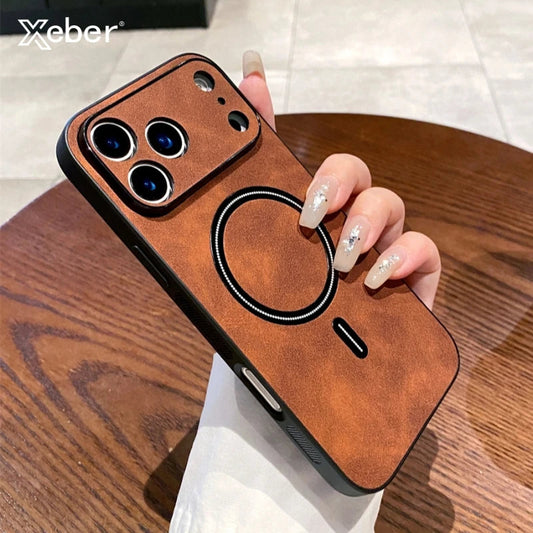 Matte Leather MagSafe Magnetic Wireless Phone Case. - Maison Novaire