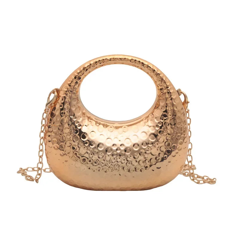 New Gold Silver Fashion Acrylic Moon Women's Handbags. - Maison Novaire #