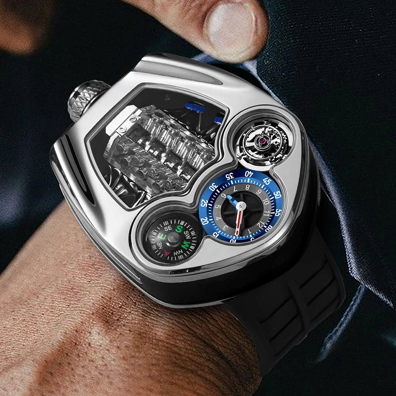 PINDU P6658 Men’s Watch | Luxury Business Compass Quartz Watch