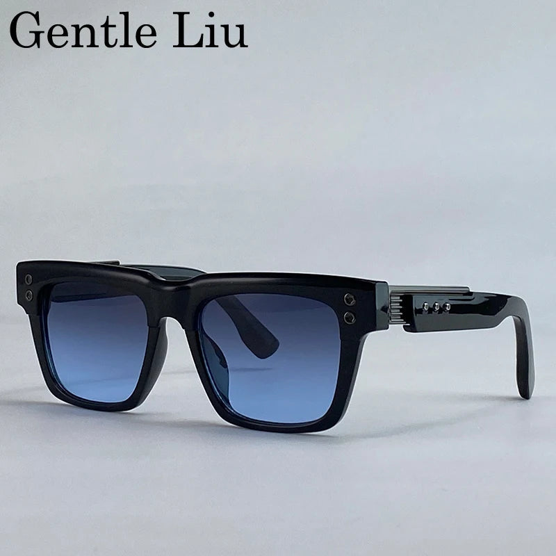 Polarized Square Punk Sunglasses Men UV400 - Maison Novaire #