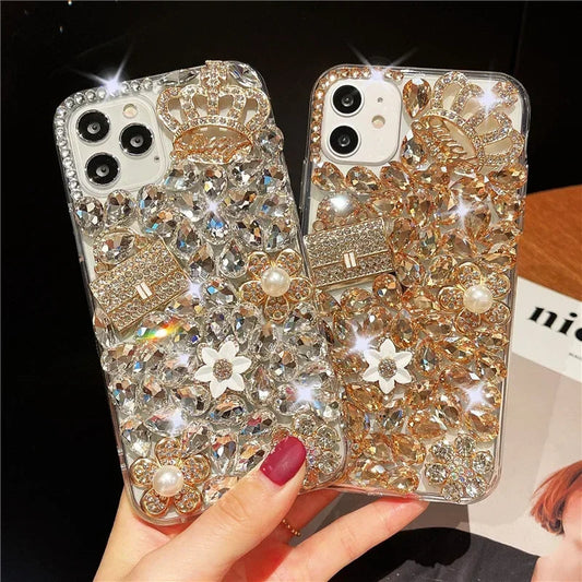Rhinestone Case For iphone 15Pro 14Plus 13 Mini 12 11Pro. - Maison Novaire