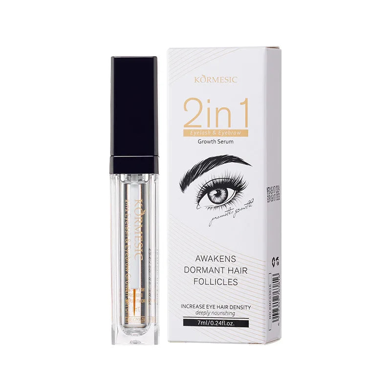 2-in-1 Schnelles Wimpern- und Augenbrauenwachstumsserum – 7 Tage natürlicher Wimpernverstärker für längere, vollere, dichtere und geschwungenere Wimpern – Lash Make-up