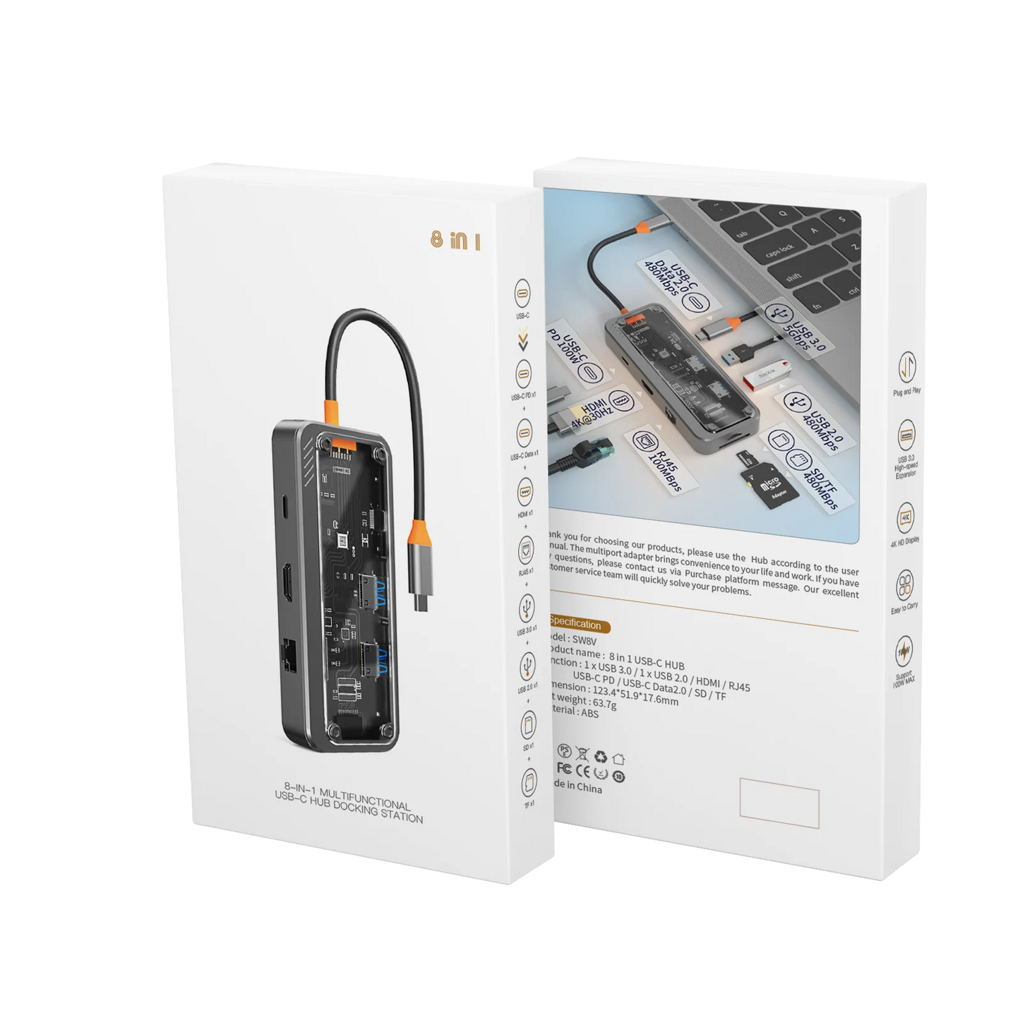 Basix USB C Hub – 100W PD MacBook Docking Station