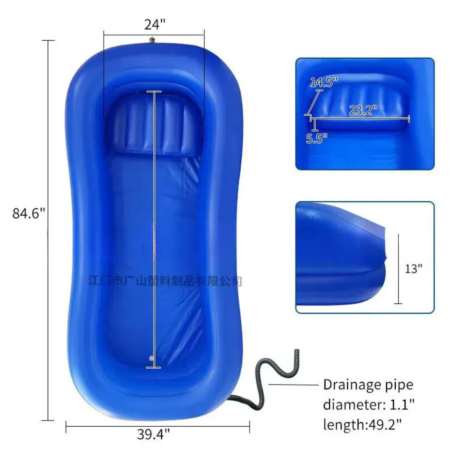 Seniors Bedridden Inflatable Bathtub Home Care Use. - BLAKESTORE-NG