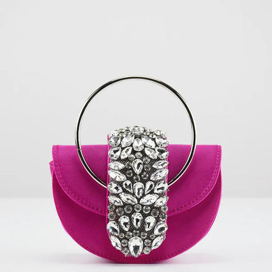 Shiny Rhinestone Clutch Purse. - Maison Novaire