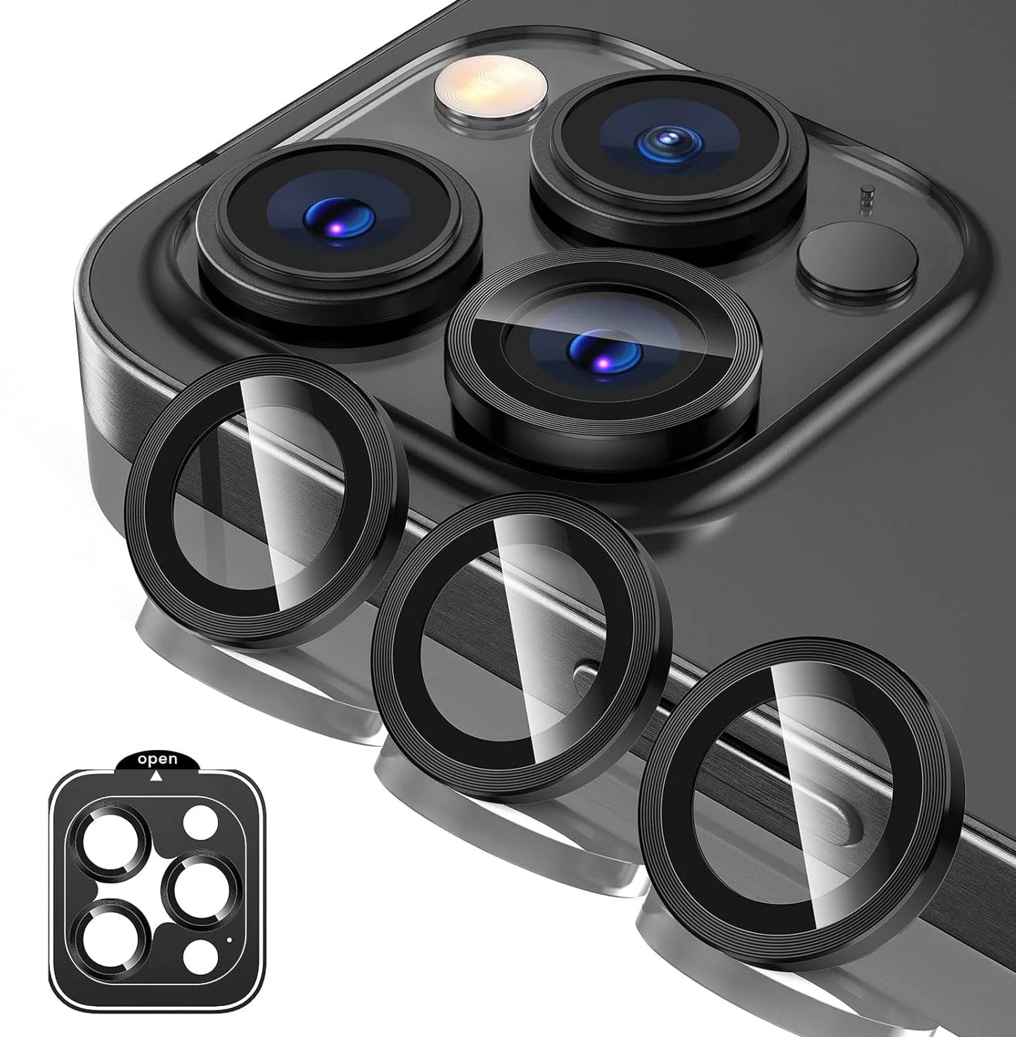 Titanium Gray Metal Tempered Glass Camera Lens Cover - Maison Novaire #