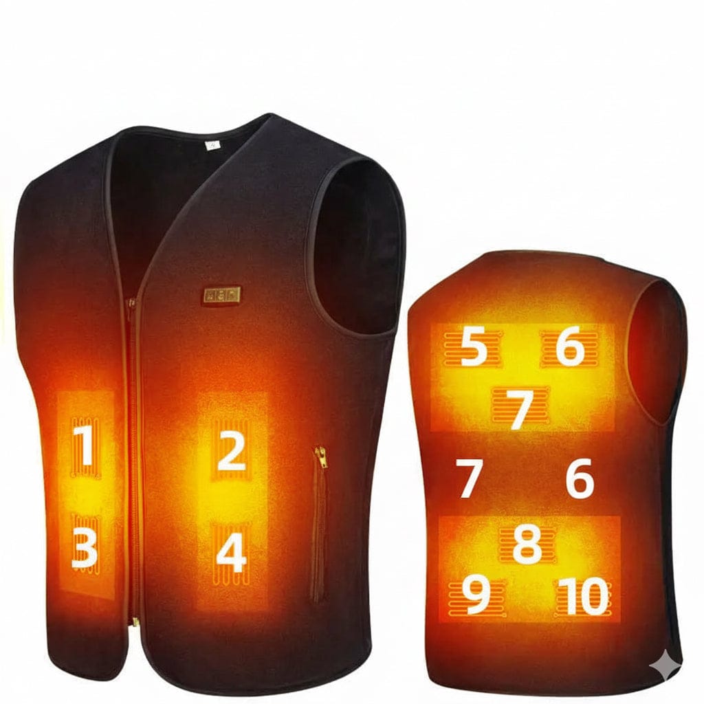 USB Heated Fleece Winter Vest—Unisex - Maison Novaire #