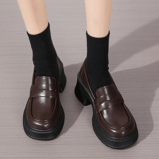 Women's Loafers Spring British Style Slip On Platform Shoes for Women. - Maison Novaire #