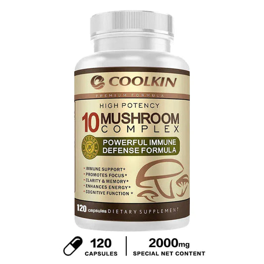 10 Mushroom Complex Capsules – Focus, Energy & Immune Support - BLAKESTORE-NG