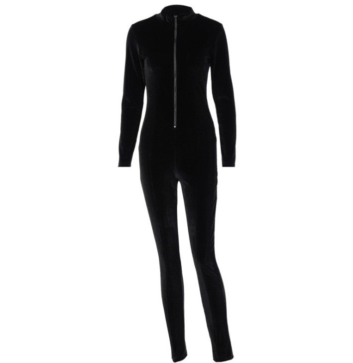 Women Long Sleeve Skinny Jumpsuit