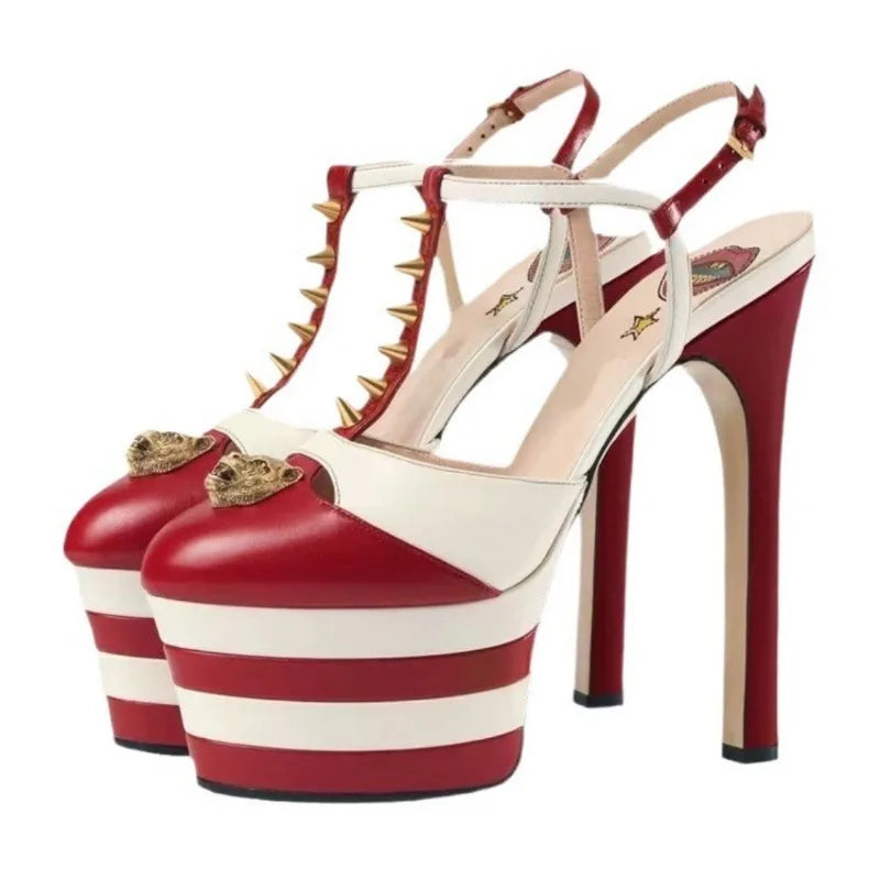 16cm High Heel Sandals | Sexy Nightclub Runway Party Shoes - Maison Novaire #