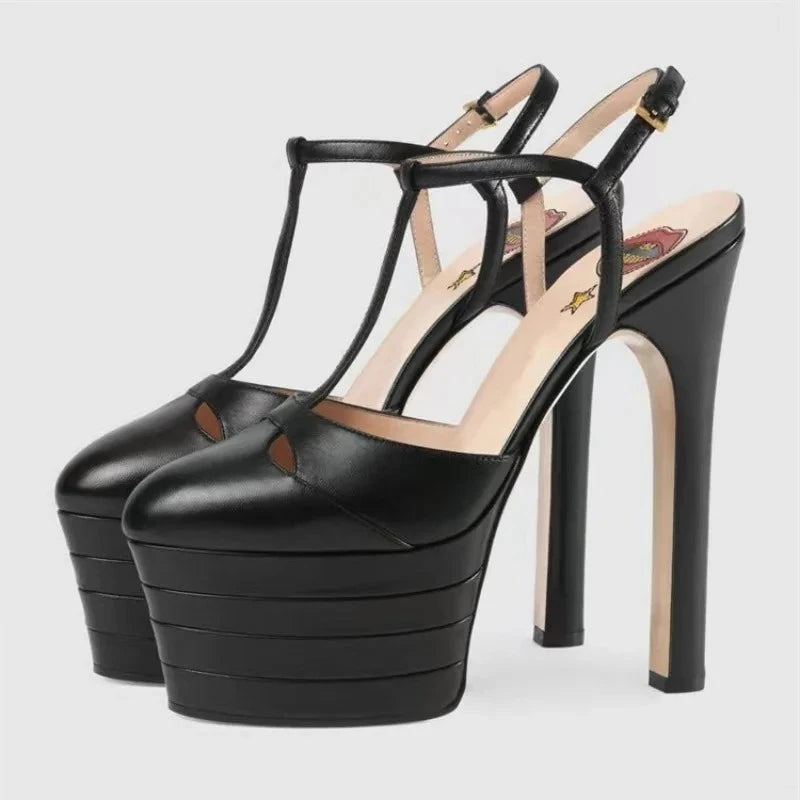 16cm High Heel Sandals | Sexy Nightclub Runway Party Shoes - Maison Novaire #