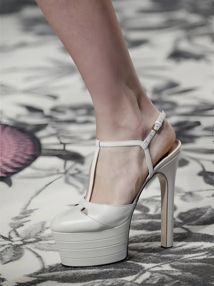 16cm High Heel Sandals | Sexy Nightclub Runway Party Shoes - Maison Novaire #