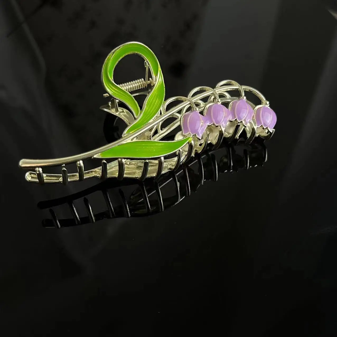 1PCS Bell Orchid Flowers Super Fairy Temperament Hair Accessories, Large Premium Feeling Scratch Clip, Autumn Hundred Shark Clip - Maison Novaire