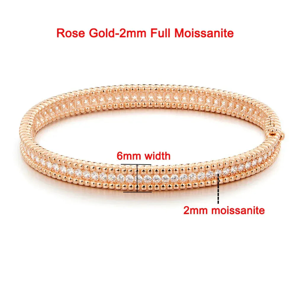 2mm Moissanite Bracelet | 925 Silver & 18K Gold Luxury Women’s Bangle - BLAKESTORE-NG