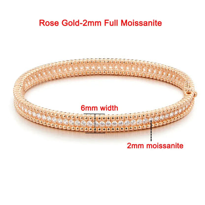 2mm Moissanite Bracelet | 925 Silver & 18K Gold Luxury Women’s Bangle - BLAKESTORE-NG