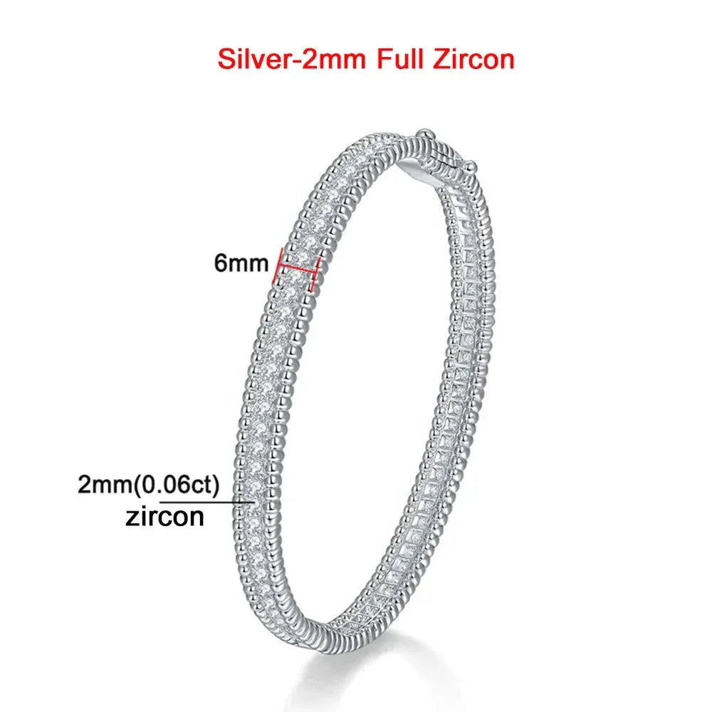 2mm Moissanite Bracelet | 925 Silver & 18K Gold Luxury Women’s Bangle - BLAKESTORE-NG