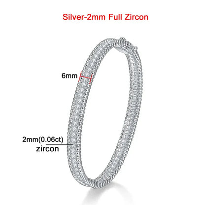 2mm Moissanite Bracelet | 925 Silver & 18K Gold Luxury Women’s Bangle - BLAKESTORE-NG