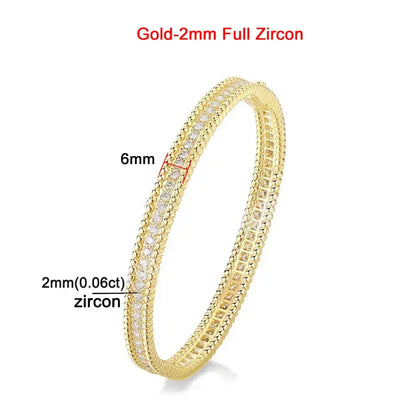 2mm Moissanite Bracelet | 925 Silver & 18K Gold Luxury Women’s Bangle - BLAKESTORE-NG