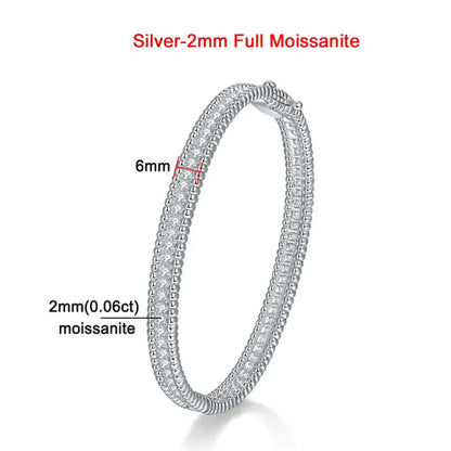 2mm Moissanite Bracelet | 925 Silver & 18K Gold Luxury Women’s Bangle - BLAKESTORE-NG