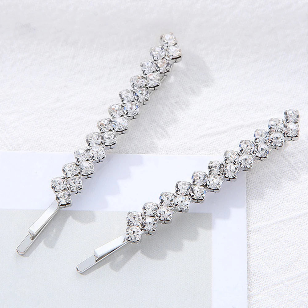 2pcs/Set Crystal Bobby Pins – Shiny Rhinestone Barrettes - BLAKESTORE-NG