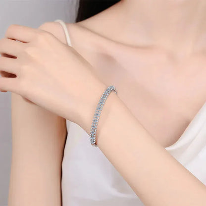 3.03CT Moissanite Diamond Bracelet | 925 Silver 18K White Gold Bangle - BLAKESTORE-NG