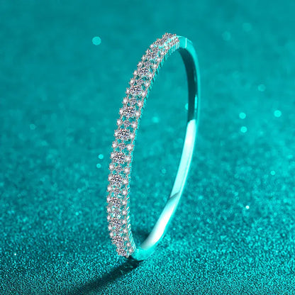 3.03CT Moissanite Diamond Bracelet | 925 Silver 18K White Gold Bangle - BLAKESTORE-NG