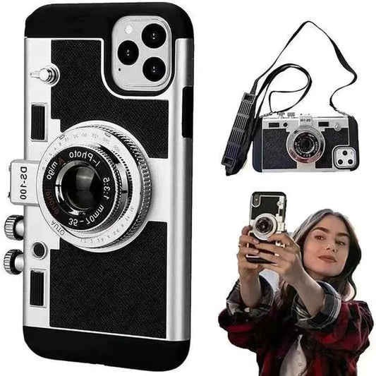 3D Retro Camera Leather Case for IPhone. - Maison Novaire #
