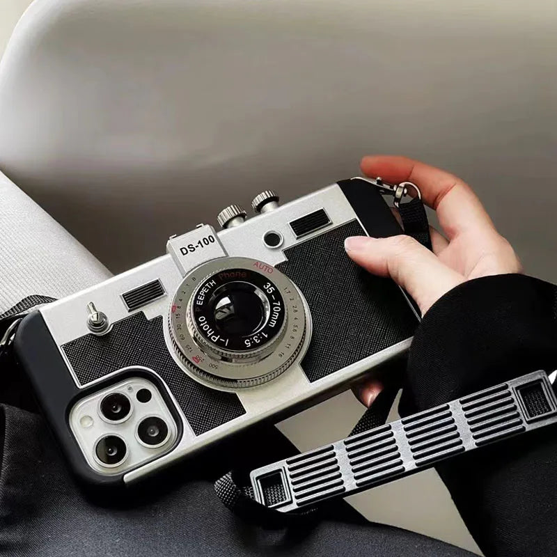 3D Retro Camera Leather Case for IPhone. - Maison Novaire #