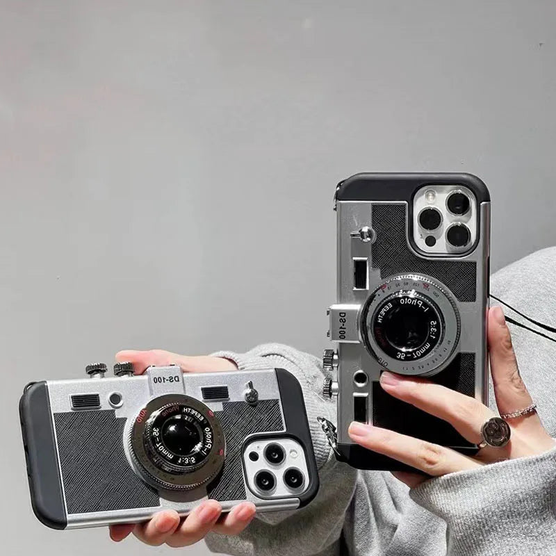 3D Retro Camera Leather Case for IPhone. - Maison Novaire #