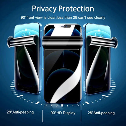 3Pcs Anti-Spy Hydrogel Film iPhone 16 15 14 13 12 11 Pro Max. - Maison Novaire