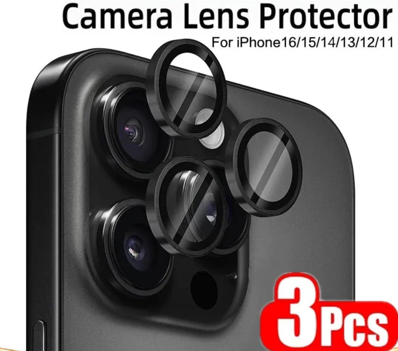 3Pcs Metal Lens Protector Glass for IPhone. - Maison Novaire