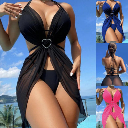 3pcs Halter Neck Bikini Beach Wear - Maison Novaire #