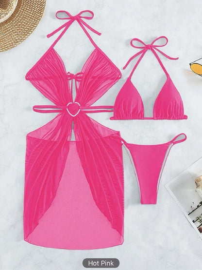 3pcs Halter Neck Bikini Beach Wear - Maison Novaire #
