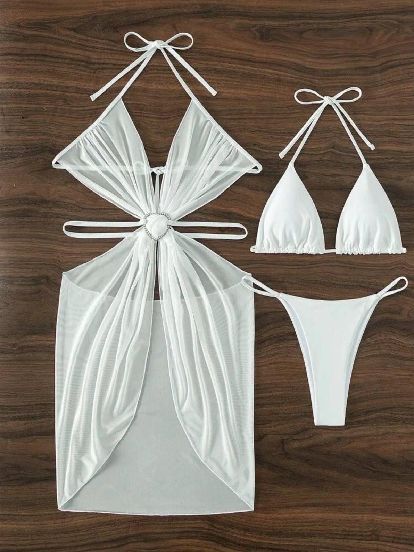 3pcs Halter Neck Bikini Beach Wear - Maison Novaire #