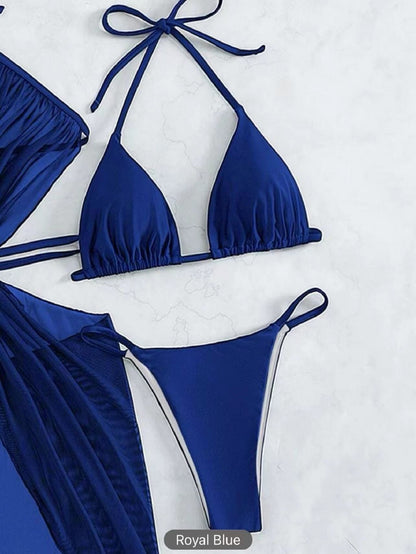 3pcs Halter Neck Bikini Beach Wear - Maison Novaire #