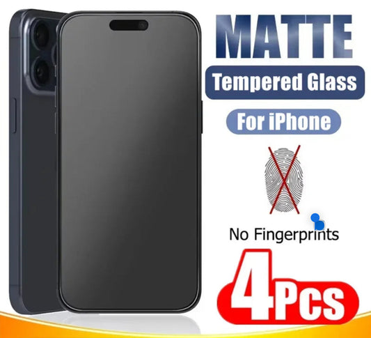4Pcs Matte Tempered Glass For iPhone - Maison Novaire #