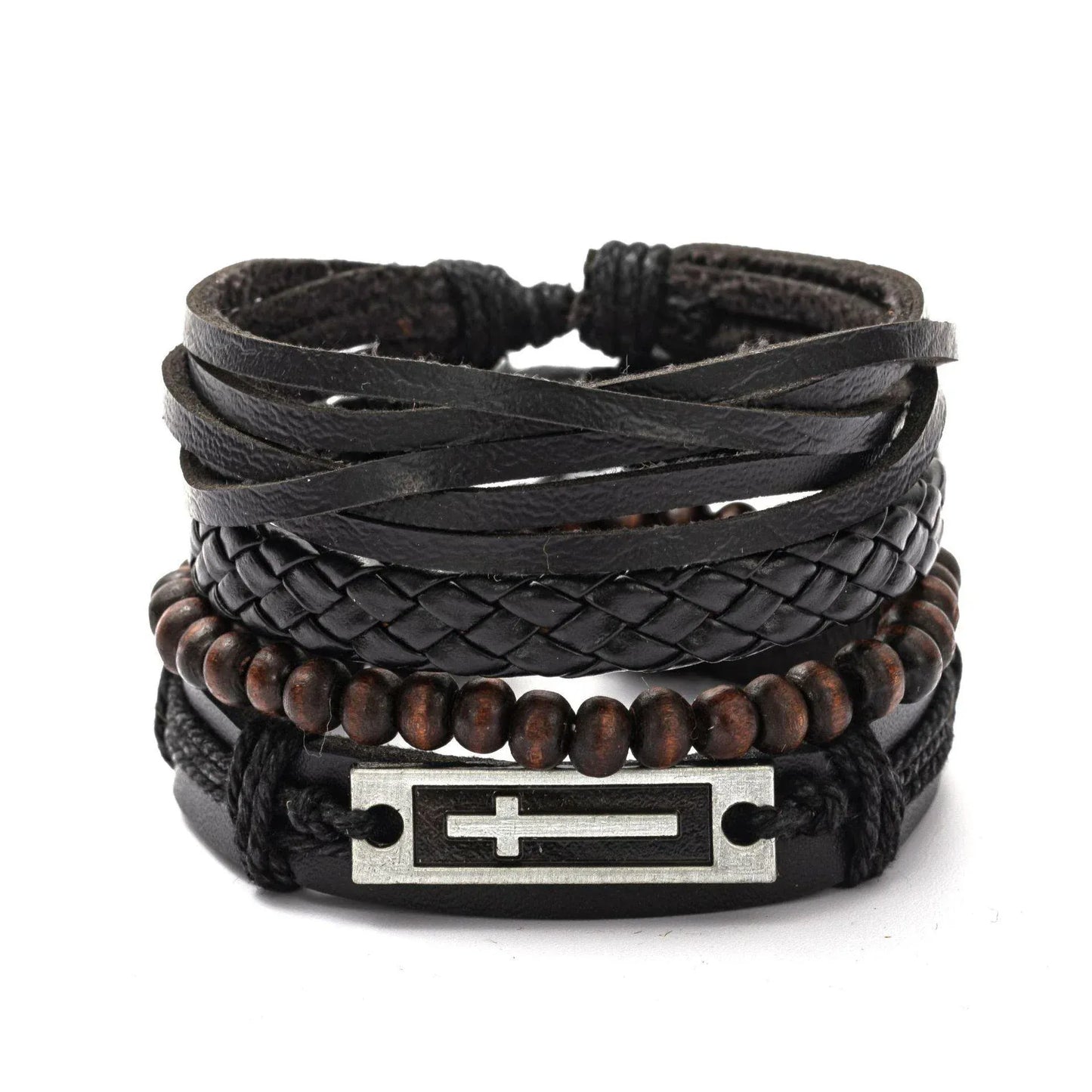 4Pcs/ Set Leather Bracelets For Men. - BLAKESTORE-NG