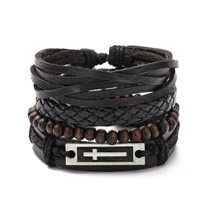 4Pcs/ Set Leather Bracelets For Men. - BLAKESTORE-NG