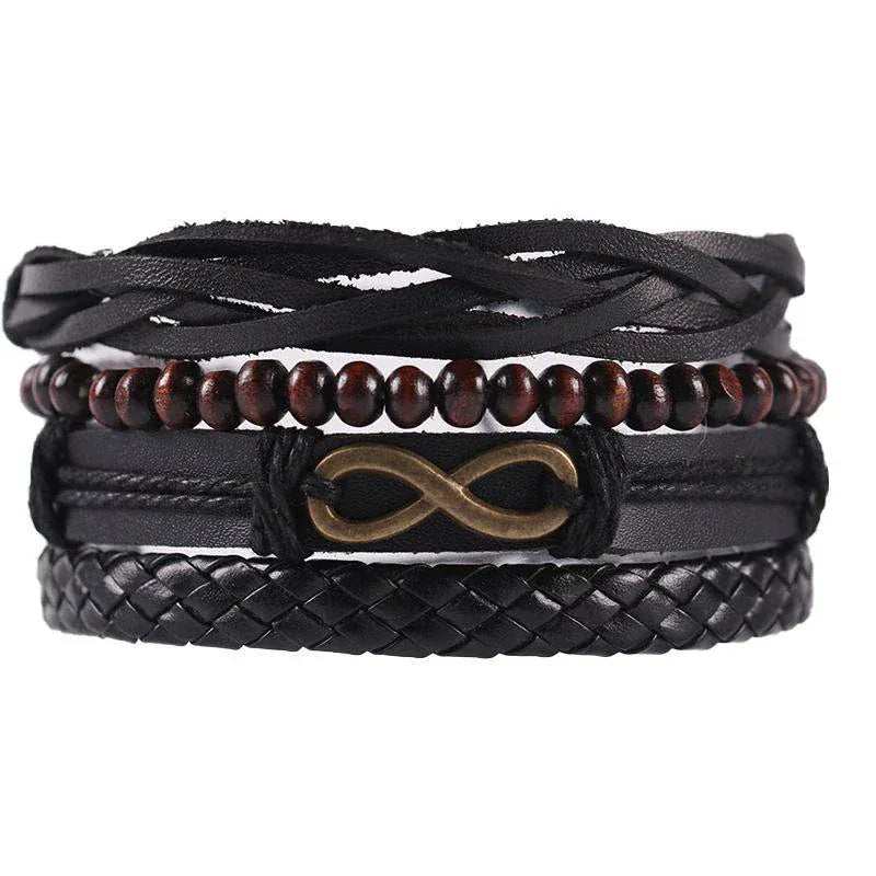 4Pcs/ Set Leather Bracelets For Men. - BLAKESTORE-NG