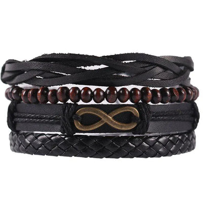 4Pcs/ Set Leather Bracelets For Men. - BLAKESTORE-NG